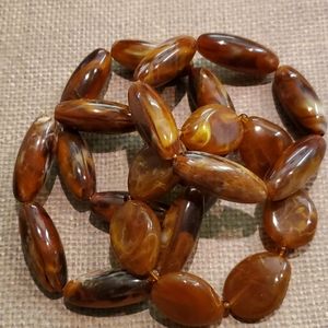 Bunch of Amber Tone Stretch Bracelets 4 in Bunch